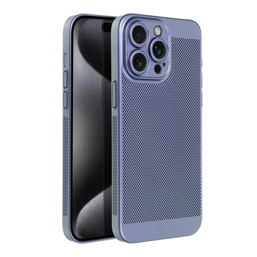 Apple iPhone 15 Pro Max Breezy děrovaný plast zadní kryt (Modrá)