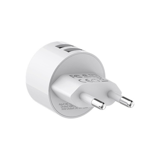 Borofone BA23A síťový nabíječka (2 USB port), 5V 2,4A, bílá