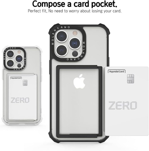 Apple iPhone 12 Pro Max MOLAN CANO HN7 odolný zadní kryt s držákem karet (Černá)