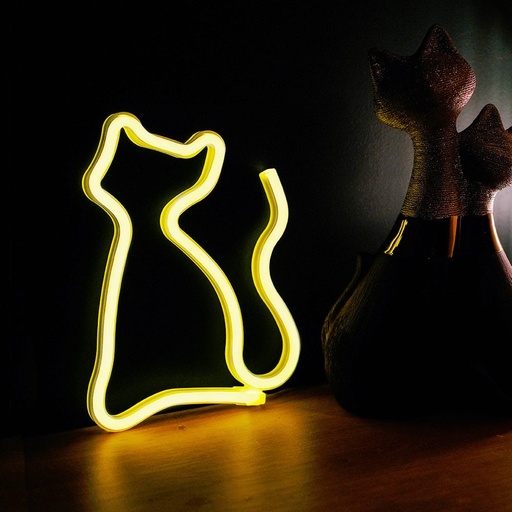 Forever Cat FLNEO3 meleg bíle svítící macska ve tvaru LED lampa,3 db AA elemmel vagy USB s konektorem provozovatelný bílá