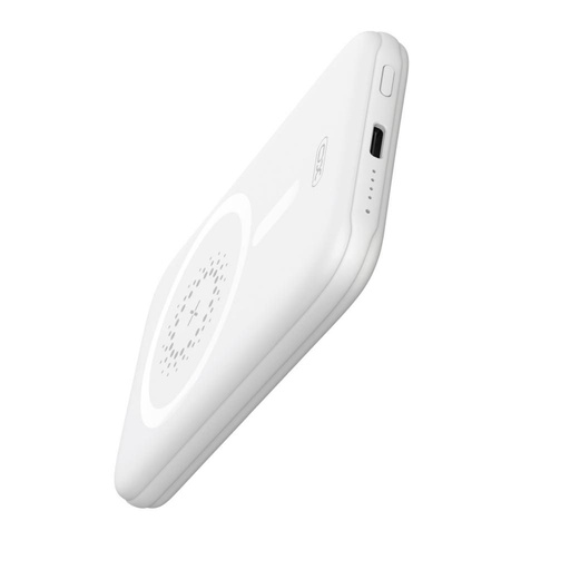 XO PR153 power bank 5000 mAh (Bílá) – magnetický, bezdrátový rychlé nabíjení 15W, PD 20W