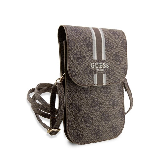 Guess 4G Printed Stripe Phone Bag (Hnědá) - GUWBP4RPSW