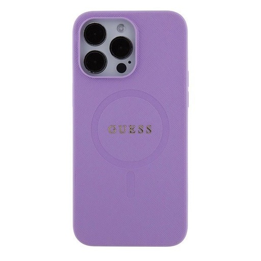 Apple iPhone 15 Pro Guess PU Saffiano MagSafe pouzdro (Fialová) - GUHMP15LPSAHMCU