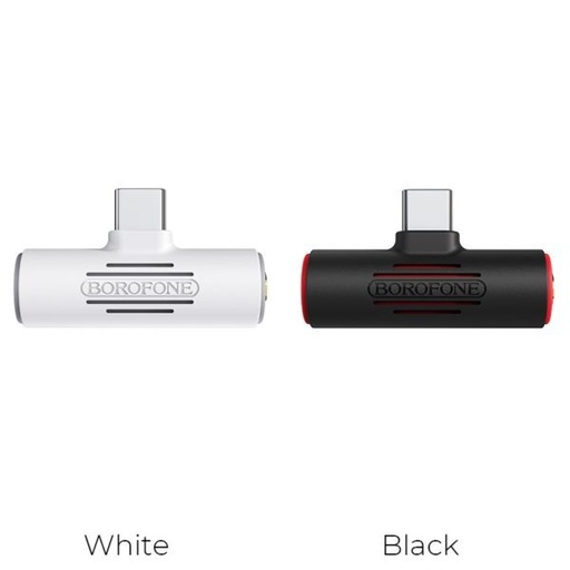 Borofone BV8 type-c rozbočovač (type-c nabíječka port+3,5mm jack aljzat), černá