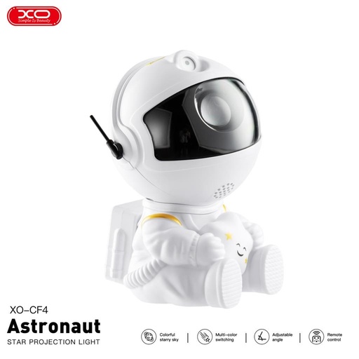 XO CF4 Projektor lampa Astronaut, bílá