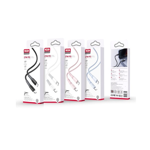 XO NB-Q226A USB-C–Lightning datový kabel (Černá) – 1 m, 27W