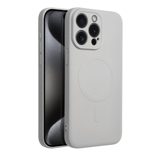 Apple iPhone 15 Pro Max Silicone mag cover magsafe zadní kryt (Titan šedá)