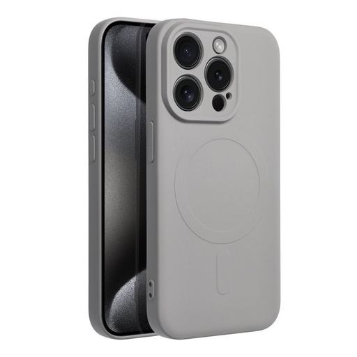 Apple iPhone 15 Pro Silicone mag cover magsafe zadní kryt (Titan šedá)