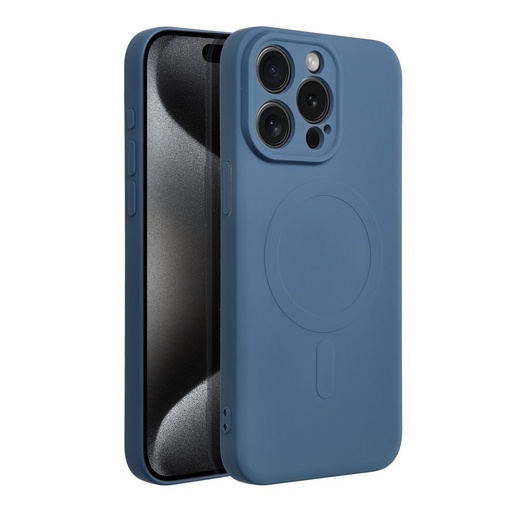 Apple iPhone 15 Pro Max Silicone mag cover magsafe zadní kryt (Modrá)