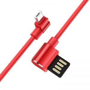 Hoco U37 1.2M L ve tvaru microUSB kabel (L ve tvaru), červená