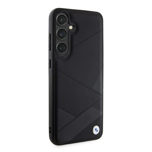 Samsung Galaxy S24+ BMW Signature Leather pouzdro – Metal Logo (Černá) - BMHCS24M23RCGPK