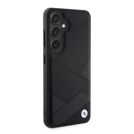 Samsung Galaxy S24 BMW Signature Leather pouzdro – Metal Logo (Černá) - BMHCS24S23RCGPK