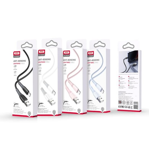 XO NB225 Lightning datový kabel (Růžová) – silikonový, dvoubarevný provedení