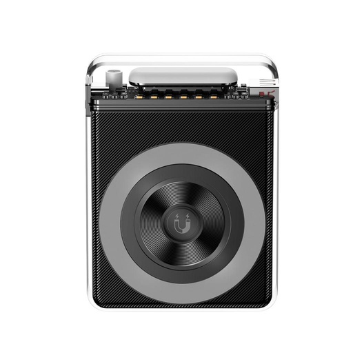 XO PR226 power bank 10000 mAh (Černá) – magnetický, průhledný provedení, LED pásek