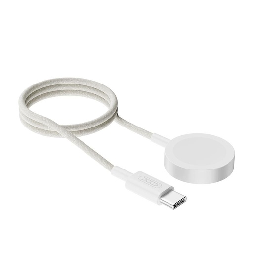 XO CX016 Apple Watch nabíjecí kabel (Bílá) – 1 m, s kovovým pouzdrem, Type-C s konektorem