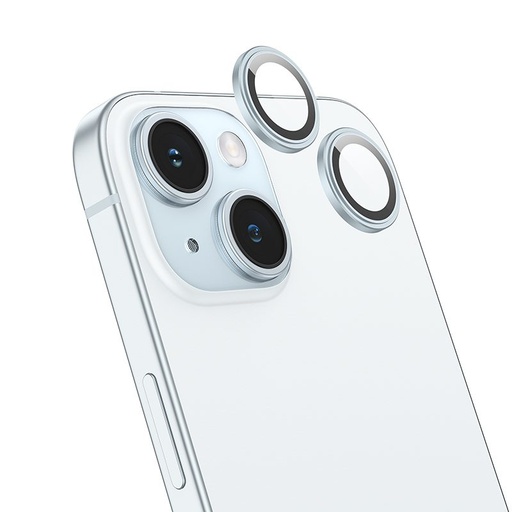 Apple iPhone 15 Pro / iPhone 15 Pro Max Hoco crystal průhledný metal ochrana kamery tvrzené sklo modrá