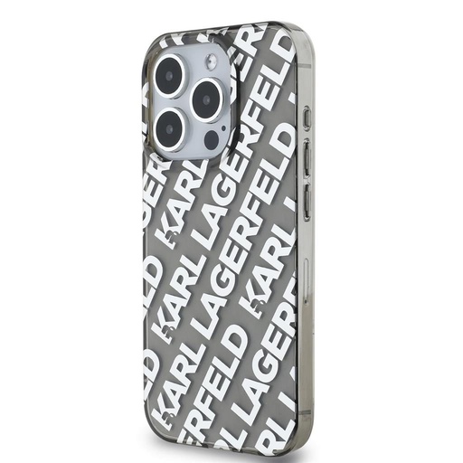 Apple iPhone 15 Pro Max Karl Lagerfeld IML Electroplated Repeated Logo pouzdro (Stříbrná) – KLHCP15XHKFOEMS