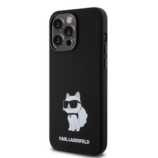 Apple iPhone 15 Pro Max Černá Karl Lagerfeld Liquid Silicone Choupette NFT pouzdro (Černá) – KLHCP15XSNCHBCK