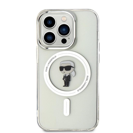 Apple iPhone 15 Pro Karl Lagerfeld IML Ikonický MagSafe pouzdro (Průhledný) – KLHMP15LHFCKNOT