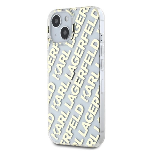 Apple iPhone 15 Karl Lagerfeld IML Electroplated Repeated Logo pouzdro (Zlatá) – KLHCP15SHKFOEMD