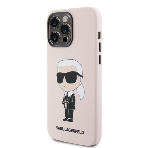 Apple iPhone 15 Pro Karl Lagerfeld Ikonický NFT Silicon pouzdro (Růžová) – KLHCP15LSNIKBCP