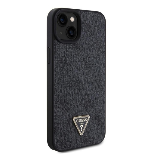 Apple iPhone 15 Plus Guess PU 4G Strass Triangle pouzdro (Černá) - GUHCP15MP4TDPK