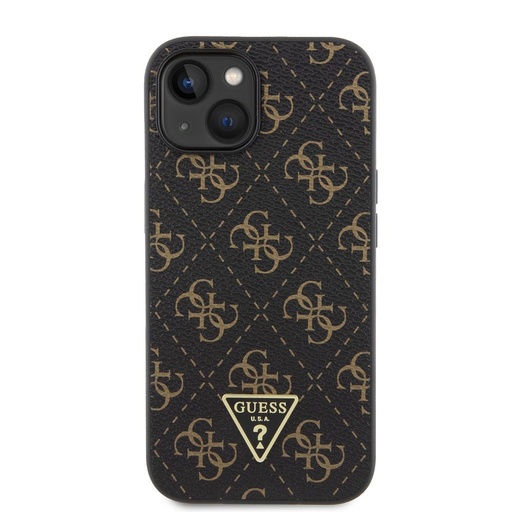 Apple iPhone 15 Guess PU Leather 4G Triangle Metal Logo pouzdro (Černá) - GUHCP15SPG4GPK
