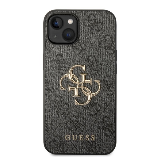 Apple iPhone 15 Guess PU 4G Metal Logo pouzdro (Šedá) - GUHCP15S4GMGGR