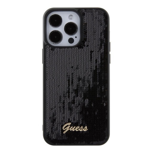 Apple iPhone 15 Pro Max Guess Sequin Script Logo pouzdro (Černá) - GUHCP15XPSFDGSK