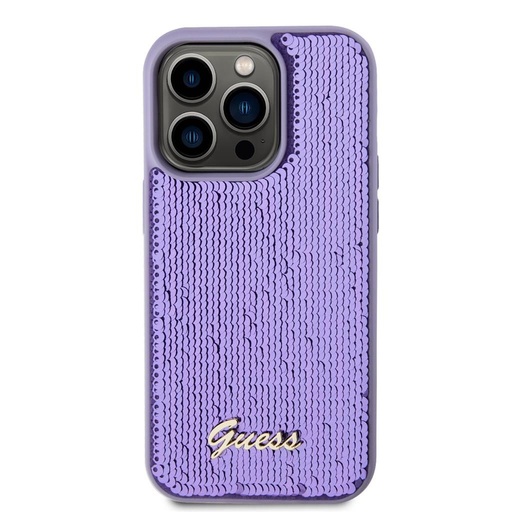 Apple iPhone 15 Pro Max Guess Sequin Script Logo pouzdro (Fialová) - GUHCP15XPSFDGSU
