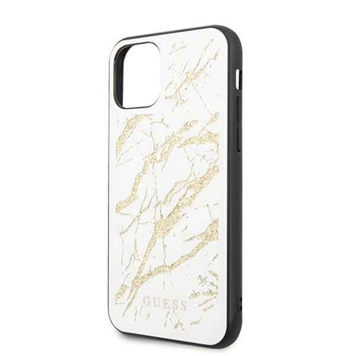 Apple iPhone 11 Pro Guess Zlatá Glitter Marble pouzdro (Bílá) - GUHCN58MGGWH