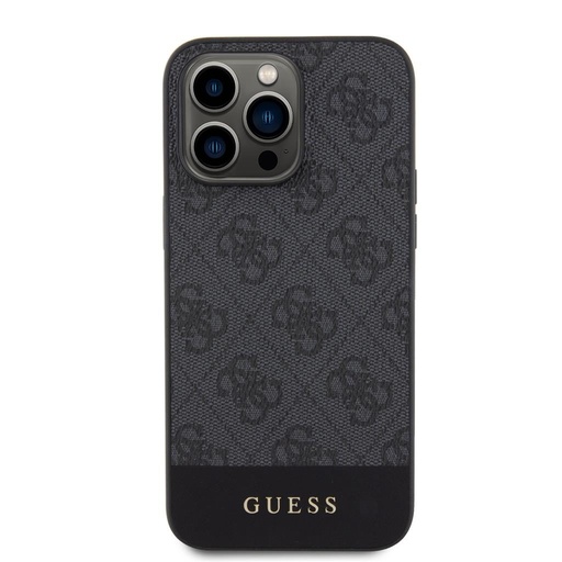 Apple iPhone 15 Pro Max Guess PU 4G Stripe MagSafe pouzdro (Černá) - GUHMP15XG4GLGR
