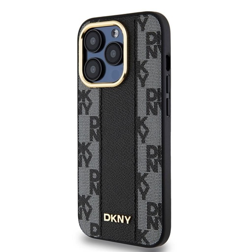 Apple iPhone 15 Pro Max DKNY PU Leather Checkered Pattern Magsafe zadní kryt (Černá - DKHMP15XPCPVSLK)