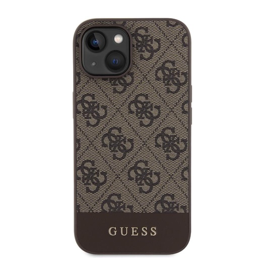 Apple iPhone 15 Guess PU 4G Stripe MagSafe pouzdro (Hnědá) - GUHMP15SG4GLBR