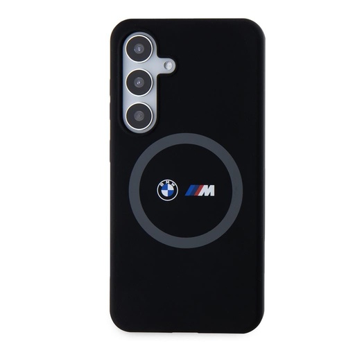Samsung Galaxy S24 BMW M Printed Round MagSafe silikonový pouzdro (Černá) - BMHMS24S23SROK