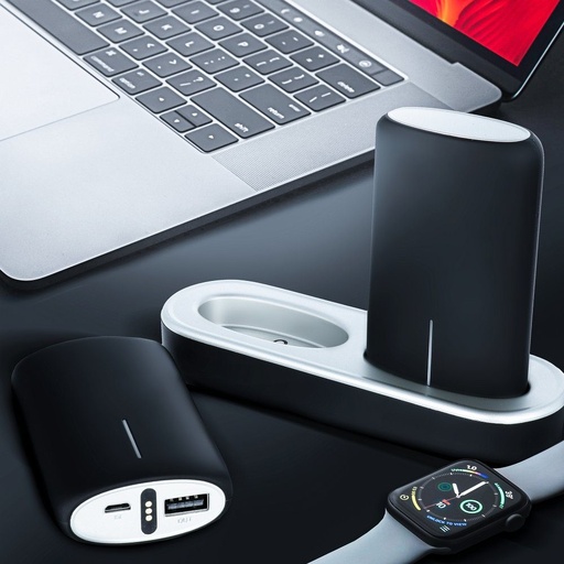 power bank, 5000 mAh, dokovací stanice, 2db, černá