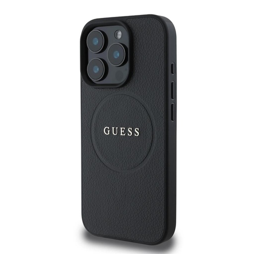 Apple iPhone 16 Pro Guess PU Grained Classic Logo MagSafe pouzdro (Černá) - GUHMP16LPGHSMMK
