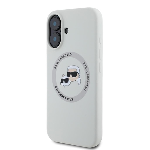 Apple iPhone 16 Karl Lagerfeld Liquid Silicone K&CH Heads MagSafe pouzdro (Béžová) – KLHMP16SSKCHTCE