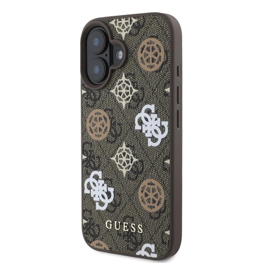 Apple iPhone 16 Guess PU 4G Peony MagSafe pouzdro (Hnědá) - GUHMP16SP4PWPW