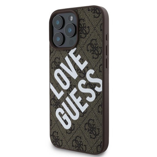 Apple iPhone 16 Pro Max Guess PU Leather 4G Big Love Logo MagSafe pouzdro (Hnědá) - GUHMP16XP4PLGWW