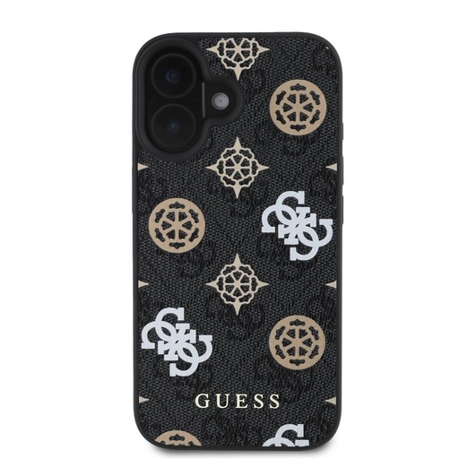 Apple iPhone 16 Guess PU 4G Peony MagSafe pouzdro (Černá) - GUHMP16SP4PWPK