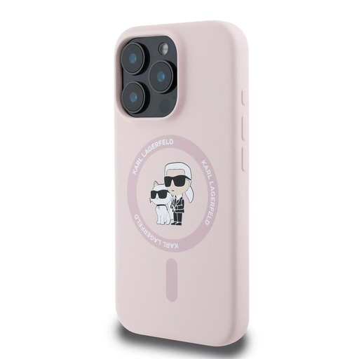 Apple iPhone 16 Pro Max Karl Lagerfeld Liquid Silicone Karl and Choupette MagSafe pouzdro (Růžová) – KLHMP16XSCMKCRHP