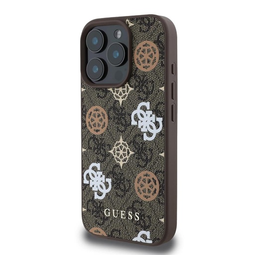 Apple iPhone 16 Pro Guess PU 4G Peony MagSafe pouzdro (Hnědá) - GUHMP16LP4PWPW