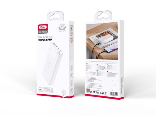 XO PB302 power bank 20000 mAh (Bílá) – digitální displej