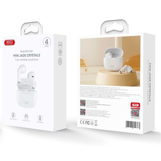 XO X33 bezdrátový Bluetooth headset (Bílá)