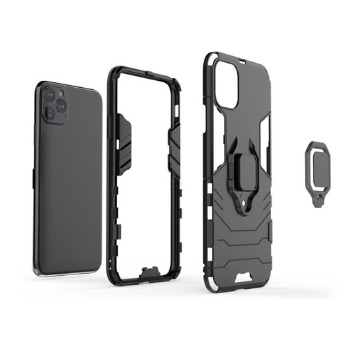 Apple iPhone 11 ring armor odolný proti nárazu zadní kryt (Černá)