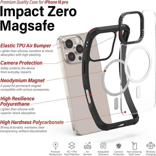Apple iPhone 16 Plus MOLAN CANO HN7 Magsafe odolný zadní kryt (Černá)