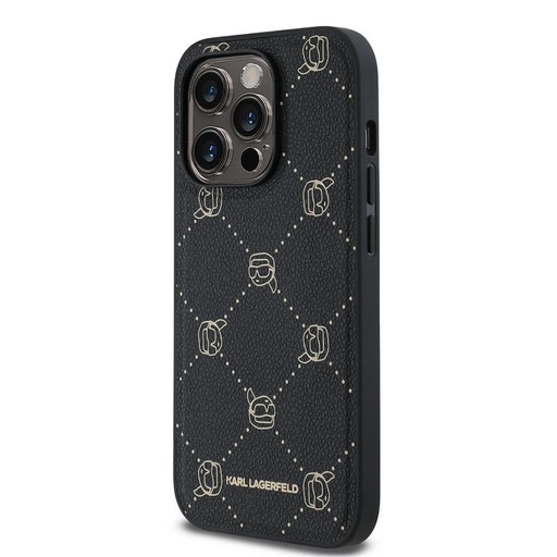Apple iPhone 14 Pro Max Karl Lagerfeld PU Karl Heads Pattern MagSafe pouzdro (Černá) – KLHMP14XPGKHPHK