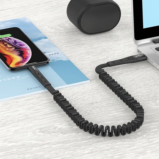 Hoco U78 microUSB kabel, 2,4A, látka, 1,2m, černá