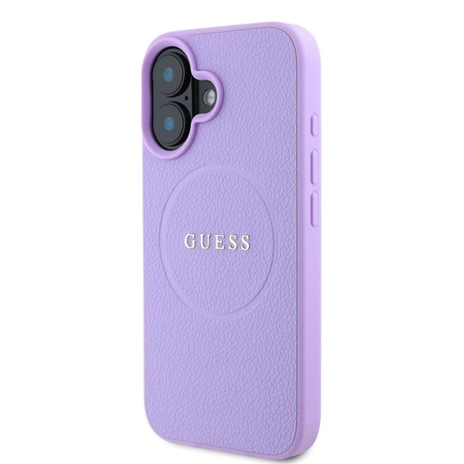 Apple iPhone 16 Plus Guess PU Grained Classic Logo MagSafe pouzdro (Fialová) - GUHMP16MPGHSMMU